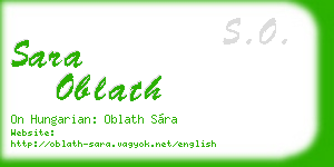 sara oblath business card