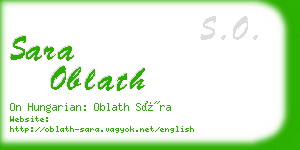 sara oblath business card